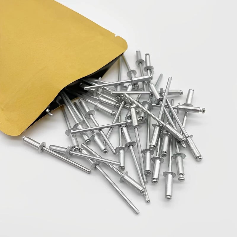 ORSTIO 100 Pcs 1/8" x 5/8" Aluminum Pop Rivets, 3.2 x 16mm Silver Blind Rivets - Image 1